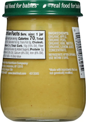 Beech-nut Organics Stage 2 Organic Baby Food, Apple Pea & Kiwi, 4oz Jar - 4 OZ - Image 5