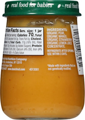 Beech-nut Organics Stage 2 Organic Baby Food Pear Mango & Strawberry - 4 OZ - Image 4