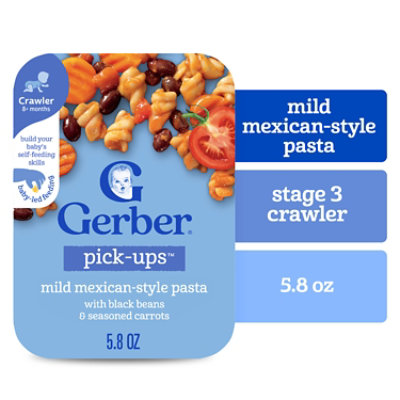 Gerber Infant Age Up Mexician Pasta Black Bean Carrot 5.8oz Tray - 5.8 OZ - Image 1