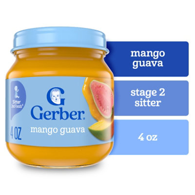 Gerber Infant Puree 2nd Foods Fruit Mango Guava 4oz Jar - 4 OZ - Image 1