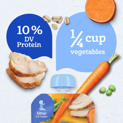 Gerber Nourishing Blends Carrot Sweet Potato Chicken And Peas Veggie Puree Savory Poultry And Whole - 3.5 OZ - Image 2