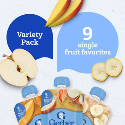 Gerber Natural For Baby 2nd Foods Infant Age Up Assorted Variety Pack 3sku 9piece 1.96lb - 1.967 LB - Image 2