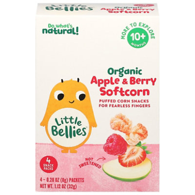 Baby Bellies Organic Apple & Berry Softcorn 4pk, 1.12 Oz - 1.12 OZ