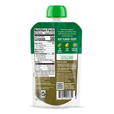 S2 Clearly Crafted Green Beans Spinach & Pears Organic - 4 OZ - Image 2