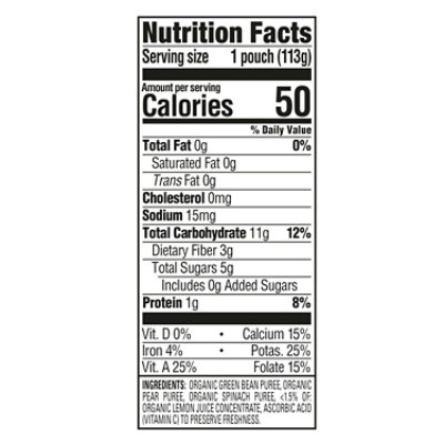 S2 Clearly Crafted Green Beans Spinach & Pears Organic - 4 OZ - Image 3