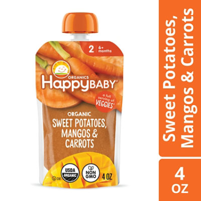 Happy Baby Organics Sweet Potatoes Mangos & Carrots Stage 2 Baby Food Pouch - 4 Oz - Image 1