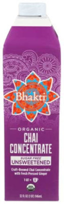 Bhakti Unsweetened Chai Concentrate - 6 Bottles Total (32 Fl oz Per Bottle) - Image 1