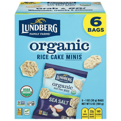 Lundberg Rice Cakes Mini Salted Organic 6 Pack 6 oz (Pack of 4) - Image 1
