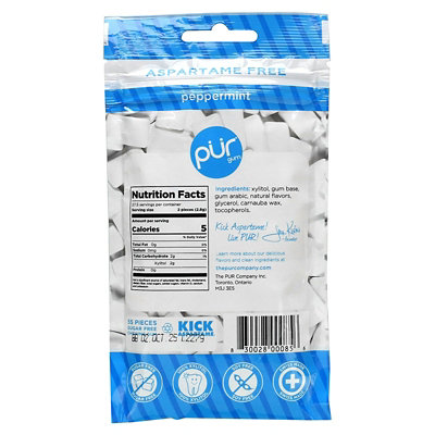 The PUR Company Chewing Gum, Peppermint, 55 Pieces, 2.72 oz (77 g) - Image 2