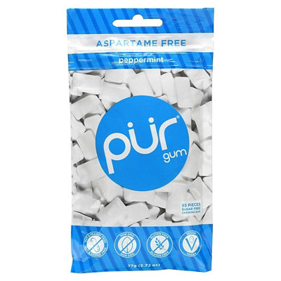 The PUR Company Chewing Gum, Peppermint, 55 Pieces, 2.72 oz (77 g) - Image 1