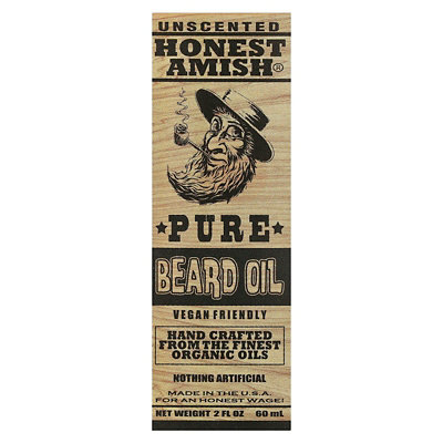 Honest Amish Pure Beard Oil, Unscented, 2 fl oz (60 ml) - Image 2