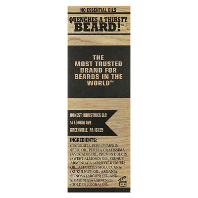 Honest Amish Pure Beard Oil, Unscented, 2 fl oz (60 ml) - Image 3