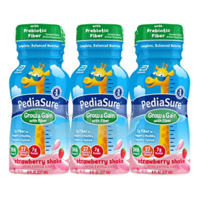 Pediasure With Fiber Strawberry 6pk/8 Fl Oz Bottles - 48 FZ - Image 1