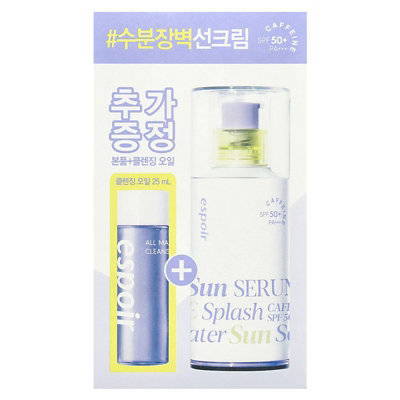 Espoir Water Splash Sun Serum, SPF 50 PA  All Makeup Cleansing Oil, 2 Piece Set - Image 2