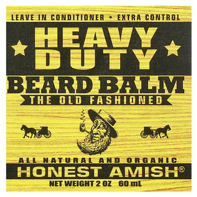 Honest Amish Heavy Duty Beard Balm, 2 oz (60 ml) - Image 2