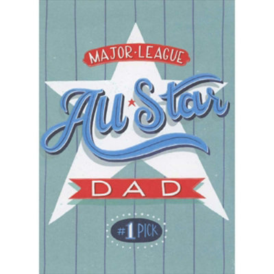Major League, All Star Dad, Number One Pick Father's Day Card for Dad - Image 1