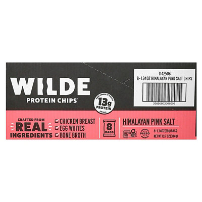 Wilde Brands Protein Chips, Himalayan Pink Salt, 8 Bags, 1.34 oz (38 g) Each - Image 2