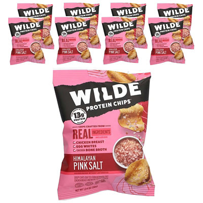 Wilde Brands Protein Chips, Himalayan Pink Salt, 8 Bags, 1.34 oz (38 g) Each - Image 1