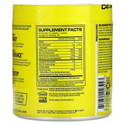 C4  Cellucor C4 Original, PreWorkout, Fruit Punch, 12.7 oz (360 g) - Image 2