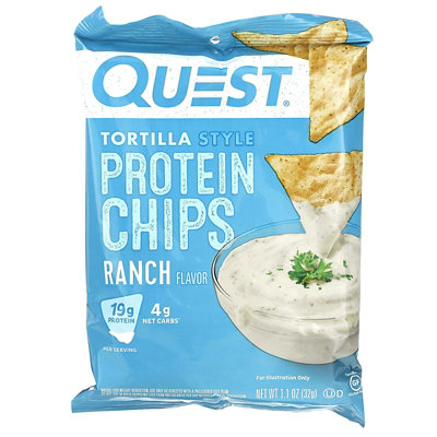 Quest Nutrition Tortilla Style Protein Chips, Ranch, 8 Bags, 1.1 oz (32 g) Each - Image 2