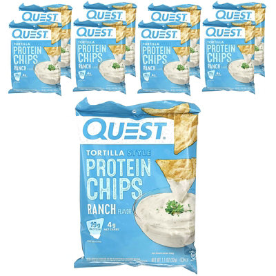 Quest Nutrition Tortilla Style Protein Chips, Ranch, 8 Bags, 1.1 oz (32 g) Each - Image 1