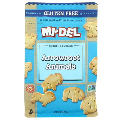 MiDel Cookies Crunchy Cookies, Arrowroot Animals , 8 oz (227 g) - Image 1