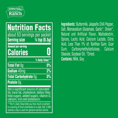 Hidden Valley Creamy Jalapeño Ranch Seasoning, Dressing and Recipe Mix - 1 Oz. - Image 5