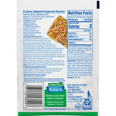 Hidden Valley Creamy Jalapeño Ranch Seasoning, Dressing and Recipe Mix - 1 Oz. - Image 2