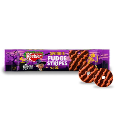 Keebler Spookie Fudge Stripes Halloween Candy Chocolatey Vanilla-Flavored Cookies Pack - 9.5 Oz - Image 1