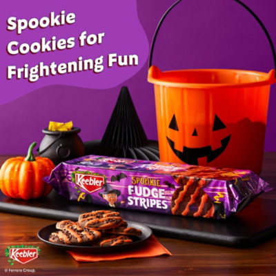 Keebler Spookie Fudge Stripes Halloween Candy Chocolatey Vanilla-Flavored Cookies Pack - 9.5 Oz - Image 2