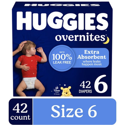 Huggies Overnites Nighttime Baby Diapers, Size 6 (35+ lbs) - 42 Count - Image 1
