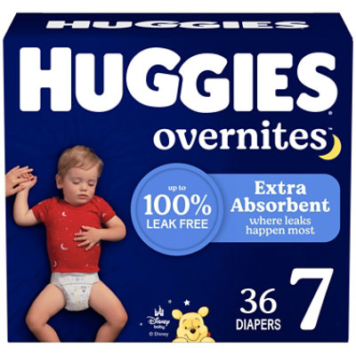 Huggies Overnites Nighttime Baby Diapers, Size 7 (41+ lbs) - 36 Count - Image 1