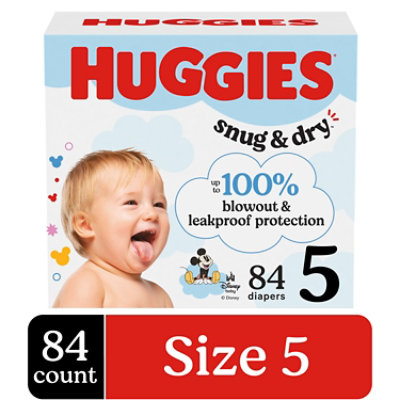 Huggies Snug & Dry Baby Diapers, Size 5 (27+ lbs) - 84 Count - Image 1