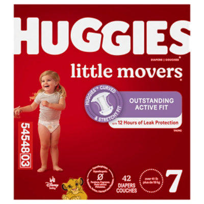 Huggies Little Movers Baby Diapers, Size 7 (41+ lbs) - 42 Count - Image 1