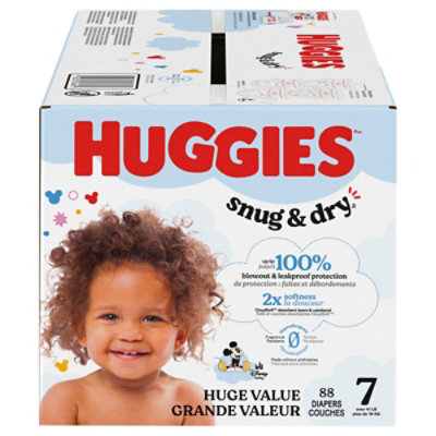 Huggies Snug & Dry Size 7 Baby Diapers, (41+ lbs) - 88 Count - Image 1