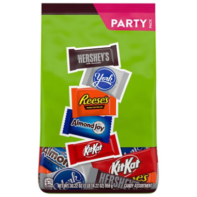 Snack Size Bar Party Bag Asst Sub York Dark Chocolate Peppermint Patties, Hersheys Milk Chocolate, - 30.22 OZ - Image 1