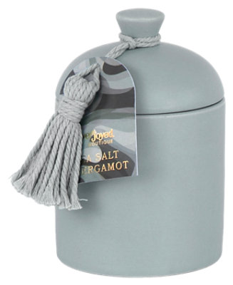 Overjoyed Boutique Ceramic Candle Blue - 6 Oz - Image 1