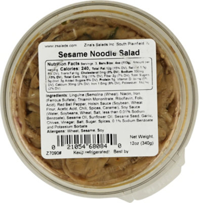 Zinas Salads Sesame Noodle - 12 OZ - Image 5