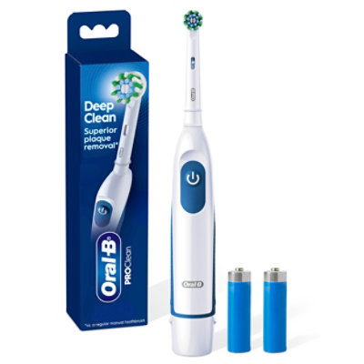 Oral-b Pro 100 Precision Clean, Battery Power Toothbrush, White - EA - Image 1