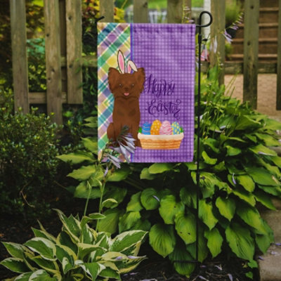 Caroline's Treasures - Garden Size - Multicolor - Longhaired Chocolate Chihuahua  - Easter Egg Hunt Garden Mailbox Flag, Outside Decorative Yard Banner - Image 2