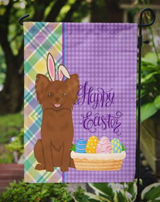 Caroline's Treasures - Garden Size - Multicolor - Longhaired Chocolate Chihuahua  - Easter Egg Hunt Garden Mailbox Flag, Outside Decorative Yard Banner - Image 3