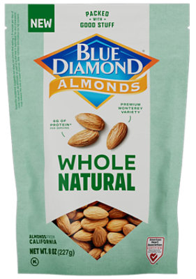 Blue Diamond Almonds Whole Natural 8oz - 8 OZ - Image 1