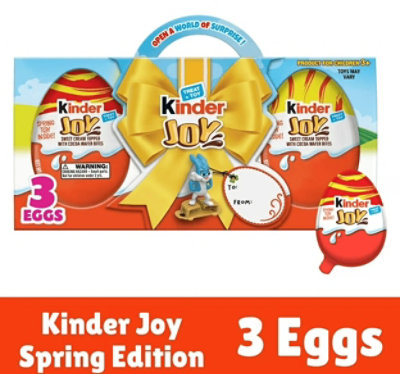 Flexile - 0.7 oz - Multicolor - Easter Egg Kinder Joy Sweet Cream and Chocolatey Wafers - 1 Pack, 3 Eggs - Image 1