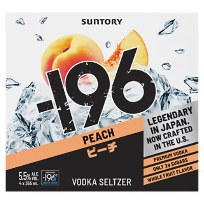 Minus196 Seltzer Rtd Peach 4-12 Fl Oz Cans - 4-12 FZ - Image 1
