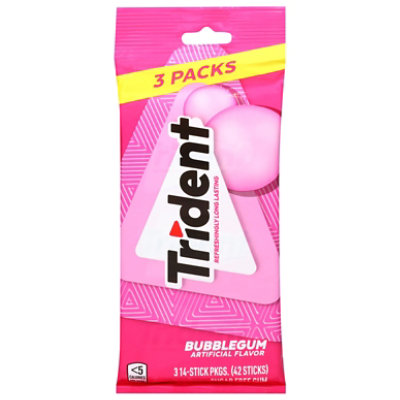 3pk Trident Bubblegum 42pc - 42 CT - Image 2
