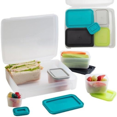 Bentology Bento Lunch Box Set w/ 5 Removable  Leak Proof Containers  On-the-Go Meal  Food Prep & Snack Packing Compartments - Stackable - Image 1