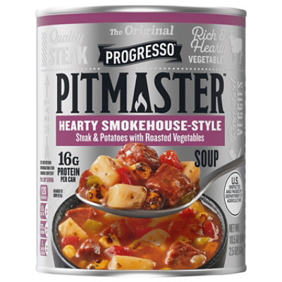 Progresso Pitmaster Hearty Smokehouse - Style Steak & Potatoes With Roasted Vegetables Soup - 18.5 OZ - Image 2