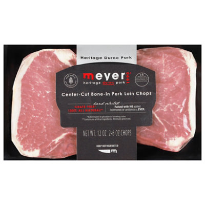 Meyer Center Cut Pork Loin Chops Bone In 12 Oz - 12 OZ - Image 1