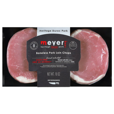 Meyer Natural Pork Loin Chops Boneless Twin Pack - 10 OZ - Image 1