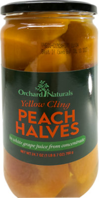 Orchard Naturals Yellow Cling Peach Halves In White Grape Juice 24.7 Oz - 24.7 OZ - Image 1